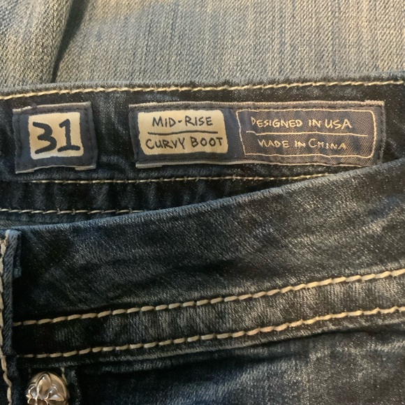 Miss Me Dark Blue Cropped Jeans - Picture 5 of 7